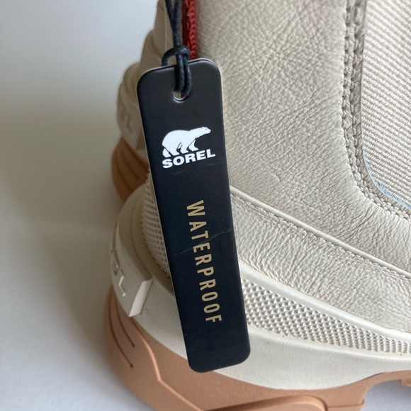 New Sorel Natural Seasalt Waterproof Leather Lug Outsole Chelsea Boots size 7.5 - Picture 11 of 14